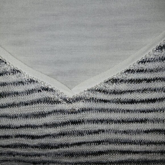 WHITE HOUSE BLACK MARKET 3\4 SLEEVE LINED TOP, BLACK AND WHITE STRIPES, SIZE XS - Picture 9 of 9